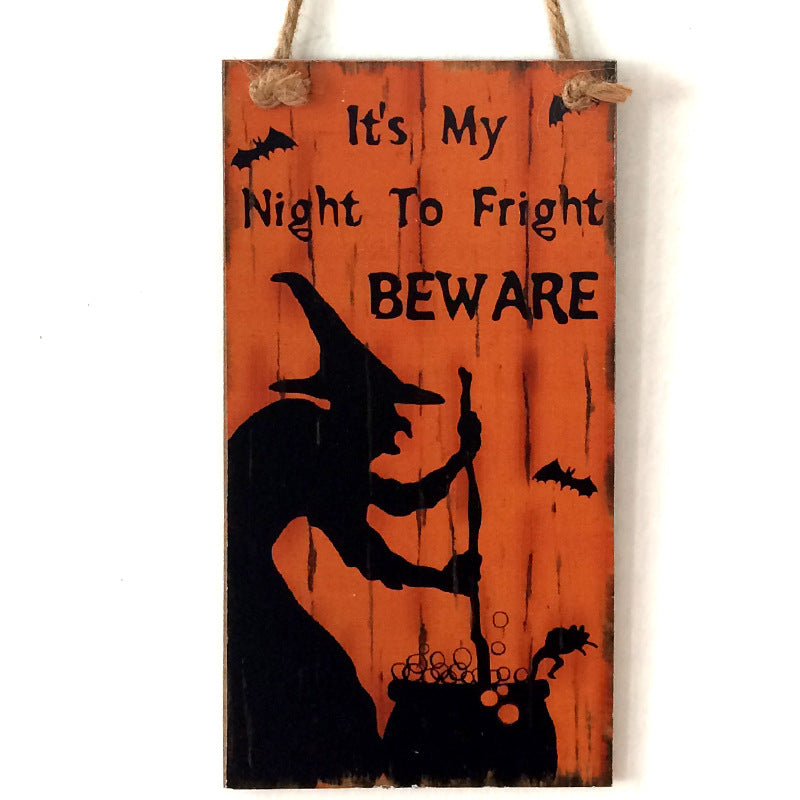 Wooden Halloween hanging boards