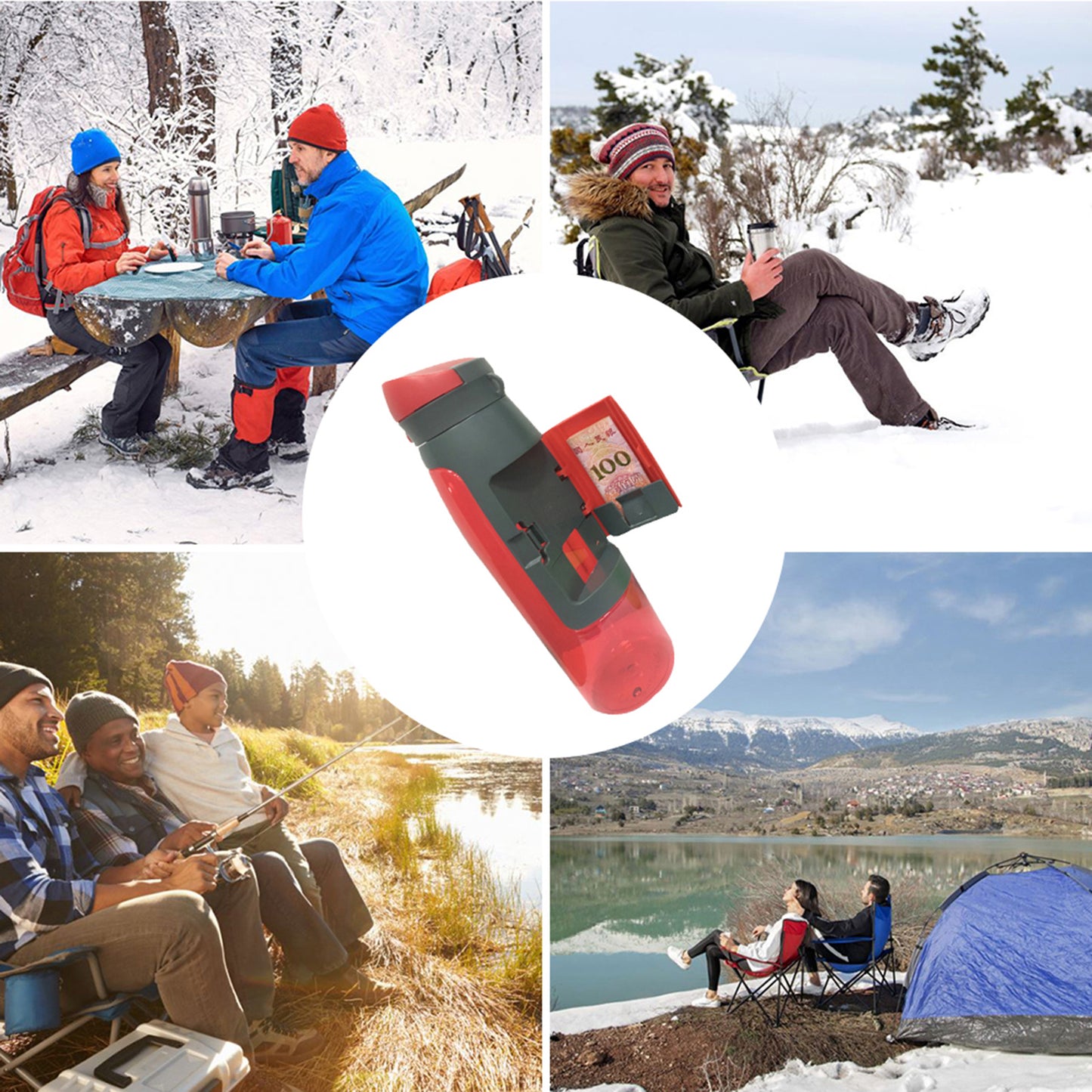 Water bottle with safe box