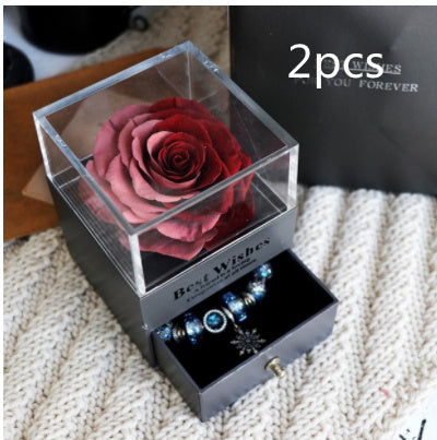 Jewelry box with eternal rose