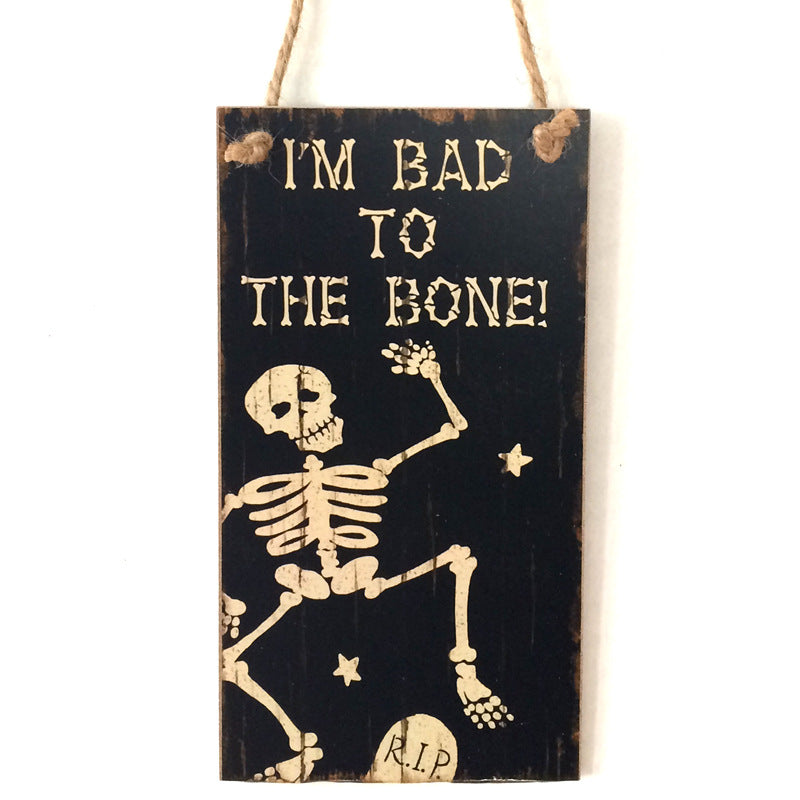 Wooden Halloween hanging boards