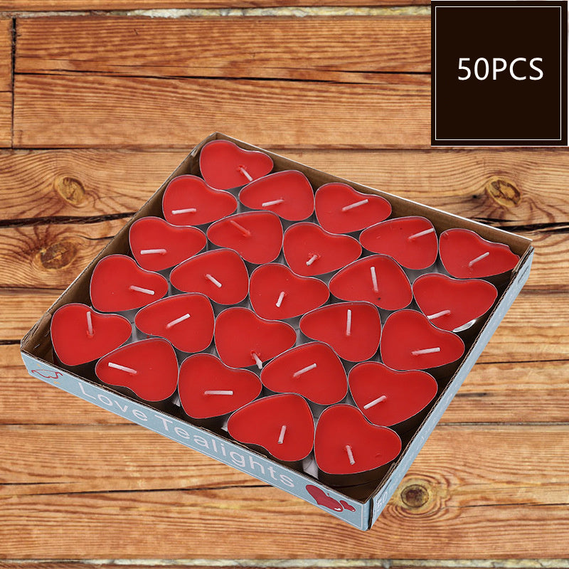 Colorful candles heart shaped