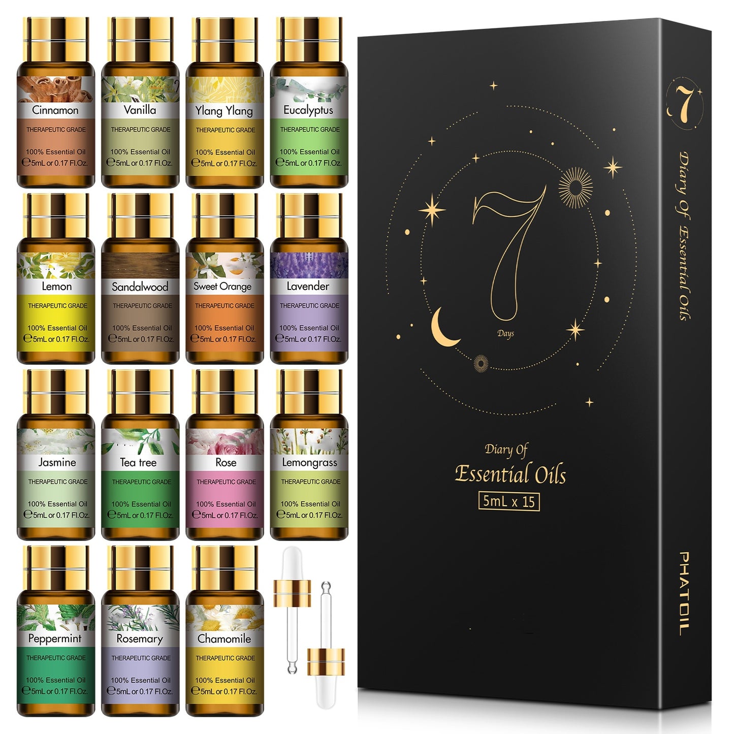 Pure natural plant essential oils set