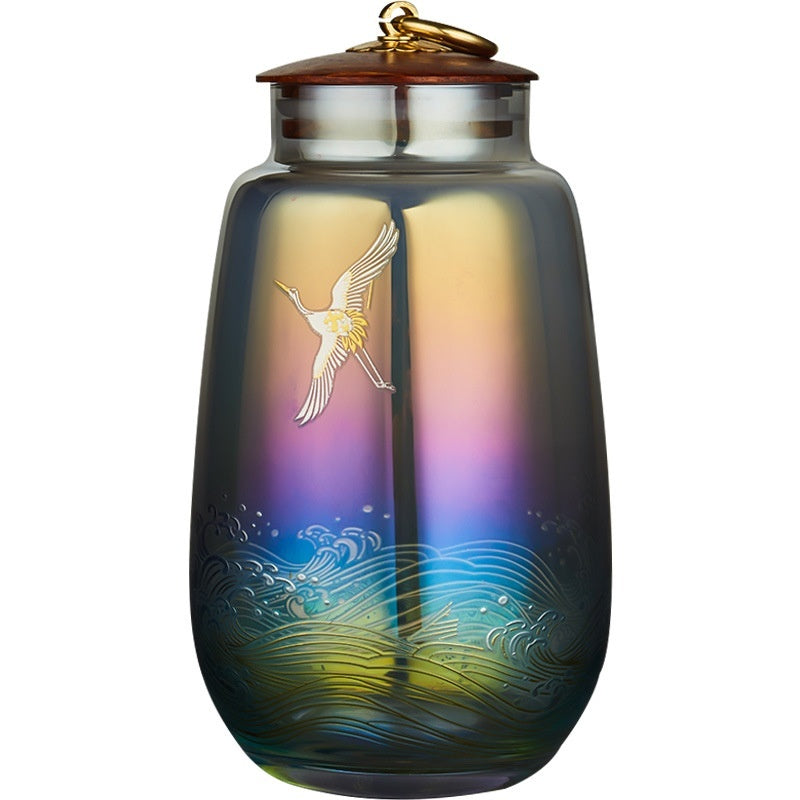 Asian hand-painted tea jar