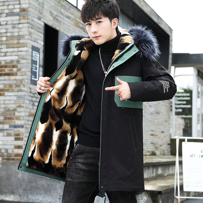 Fashion Simple Plus Velvet Thick Men's Jacket