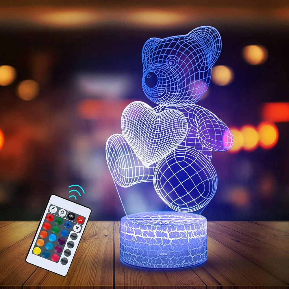 3D night light love