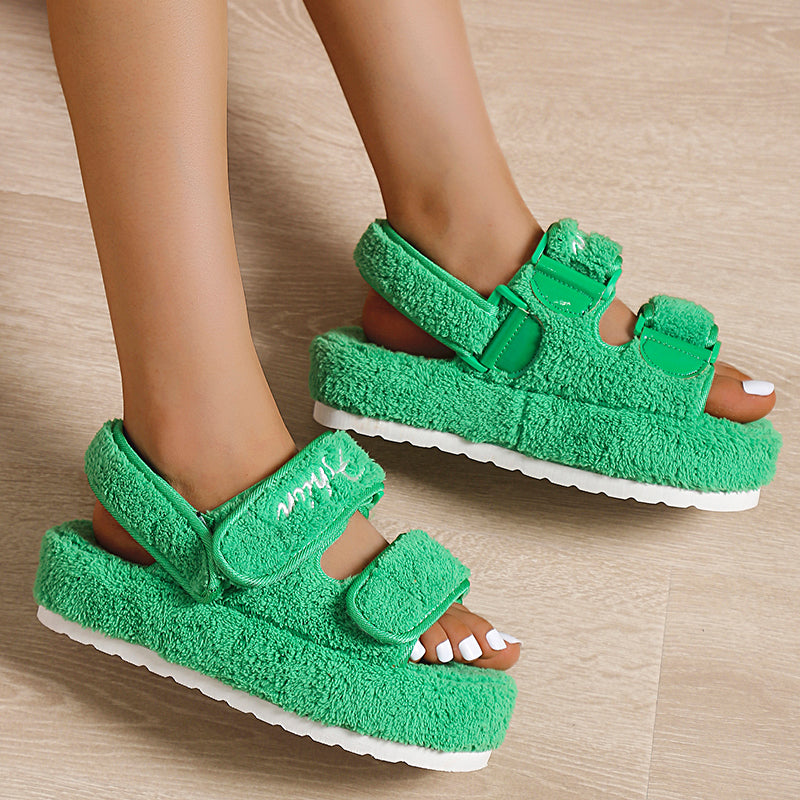 Women plush sandals