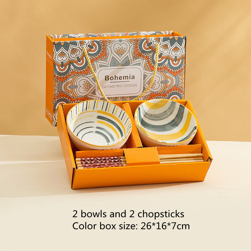 Bohemian style ceramic dinnerware set