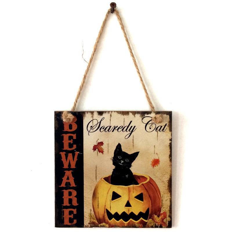 Wooden Halloween hanging boards