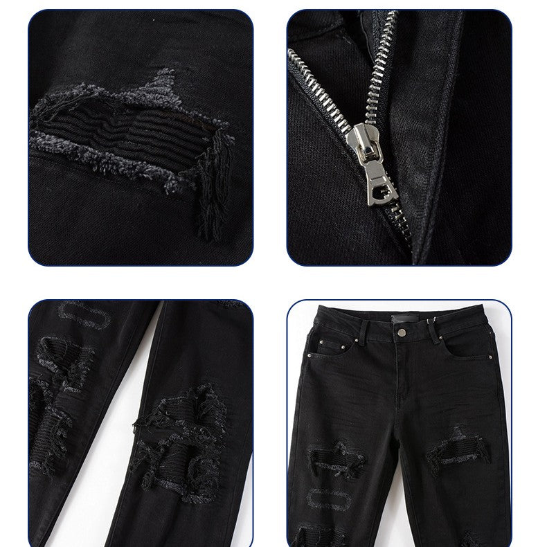 Black ripped jeans for men