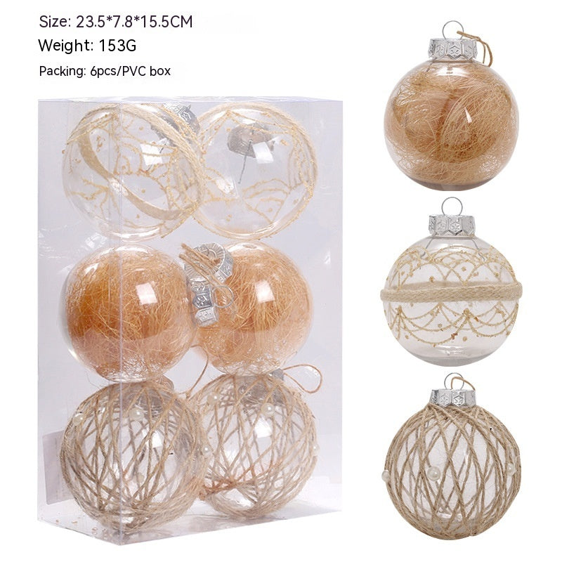 Christmas tree balls Transparent with twine