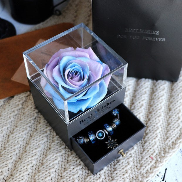 Jewelry box with eternal rose