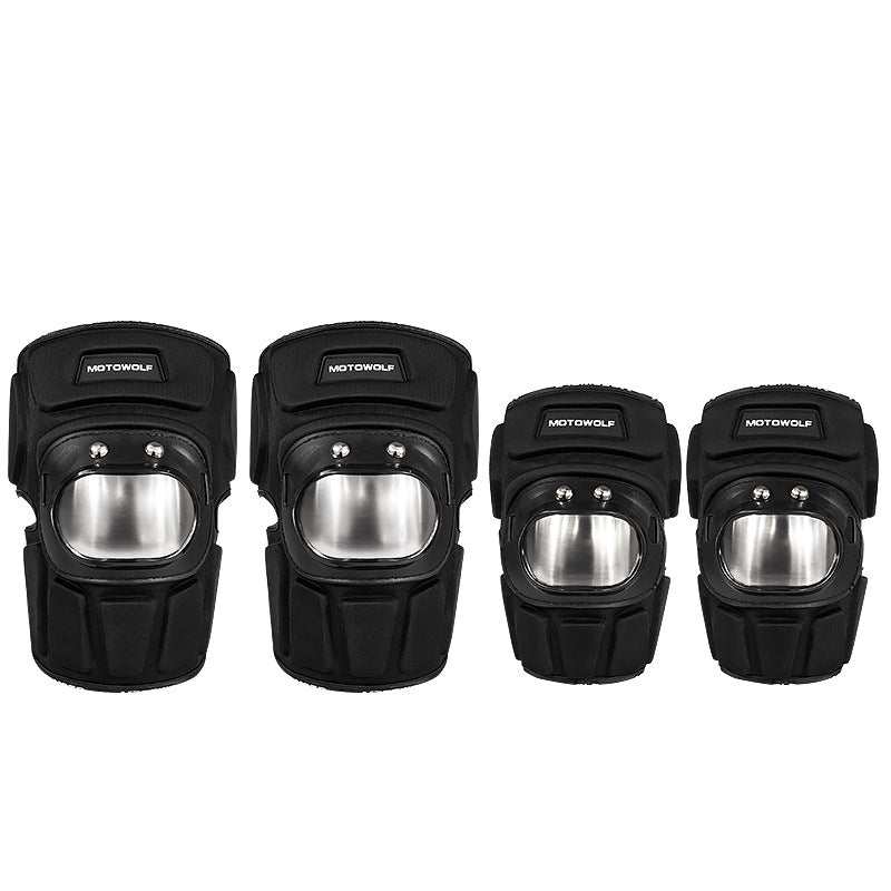 Knee elbow steel pads for motorcycling
