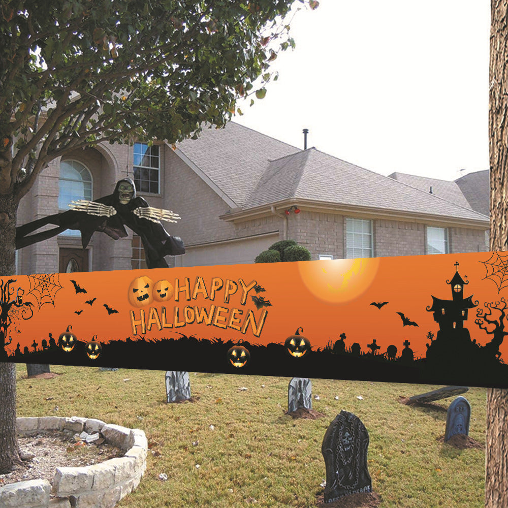 Happy Halloween backyard banner