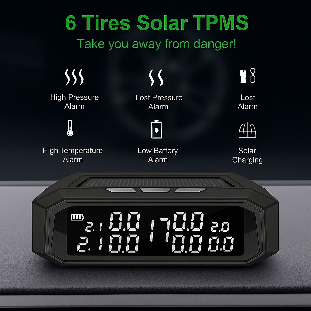 Tire pressure gauge with solar