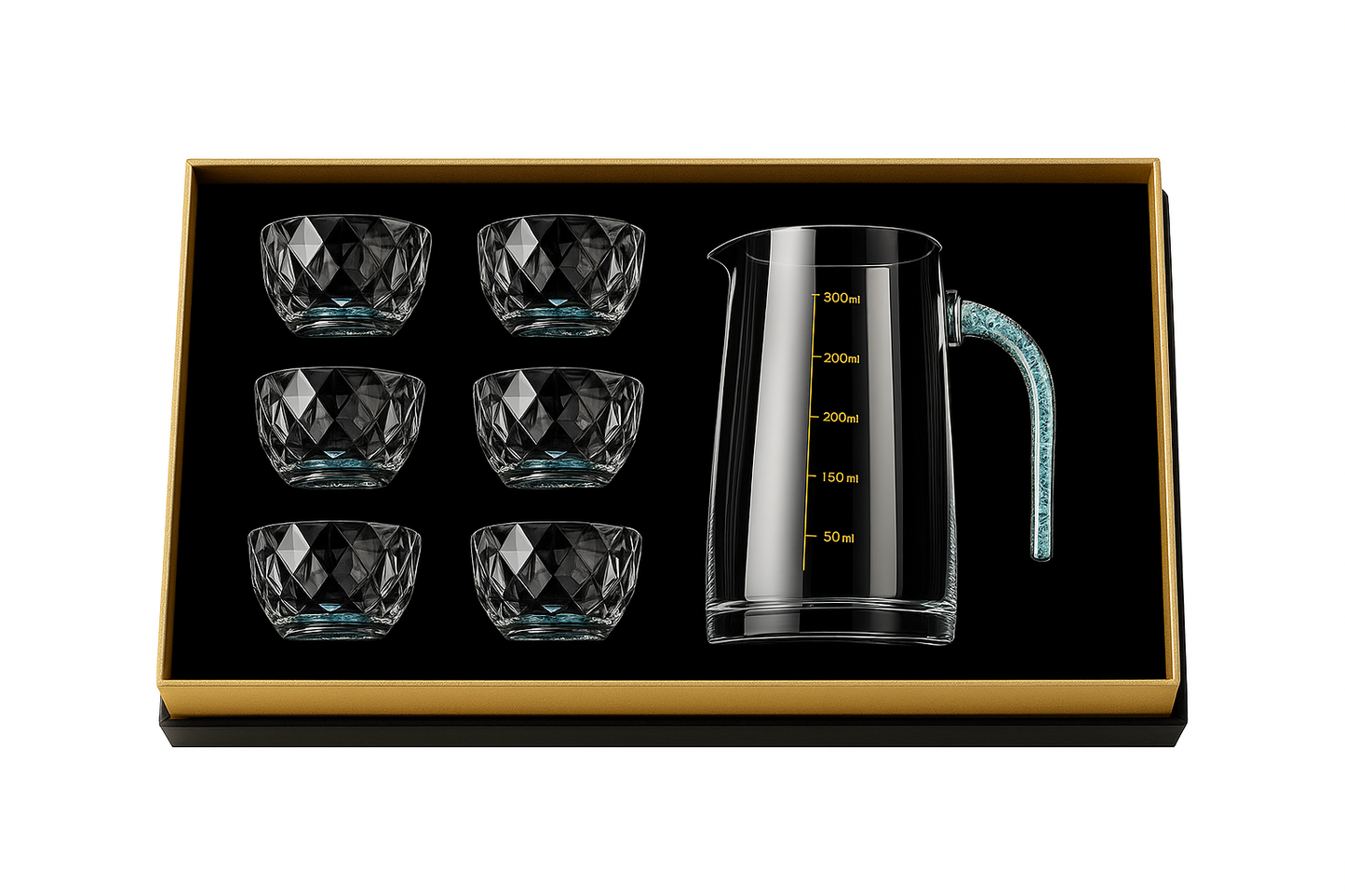 Luxury crystal whiskey decanter with glasses gift set