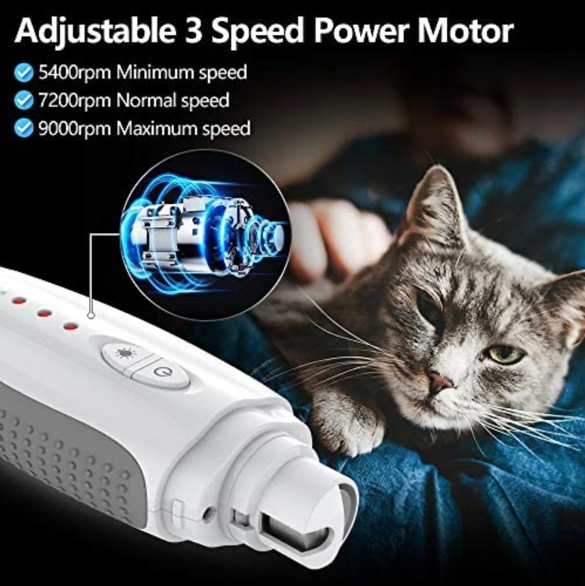Electric nail grinder for pets