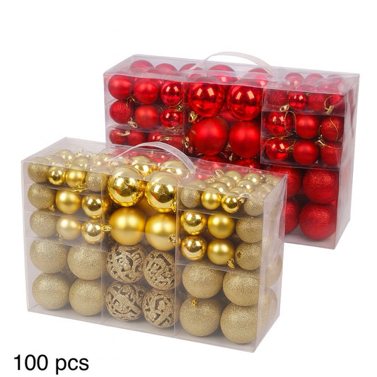 Christmas tree decorations balls 100 pack