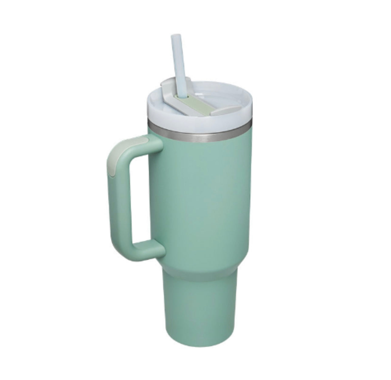 Large water bottle with straw