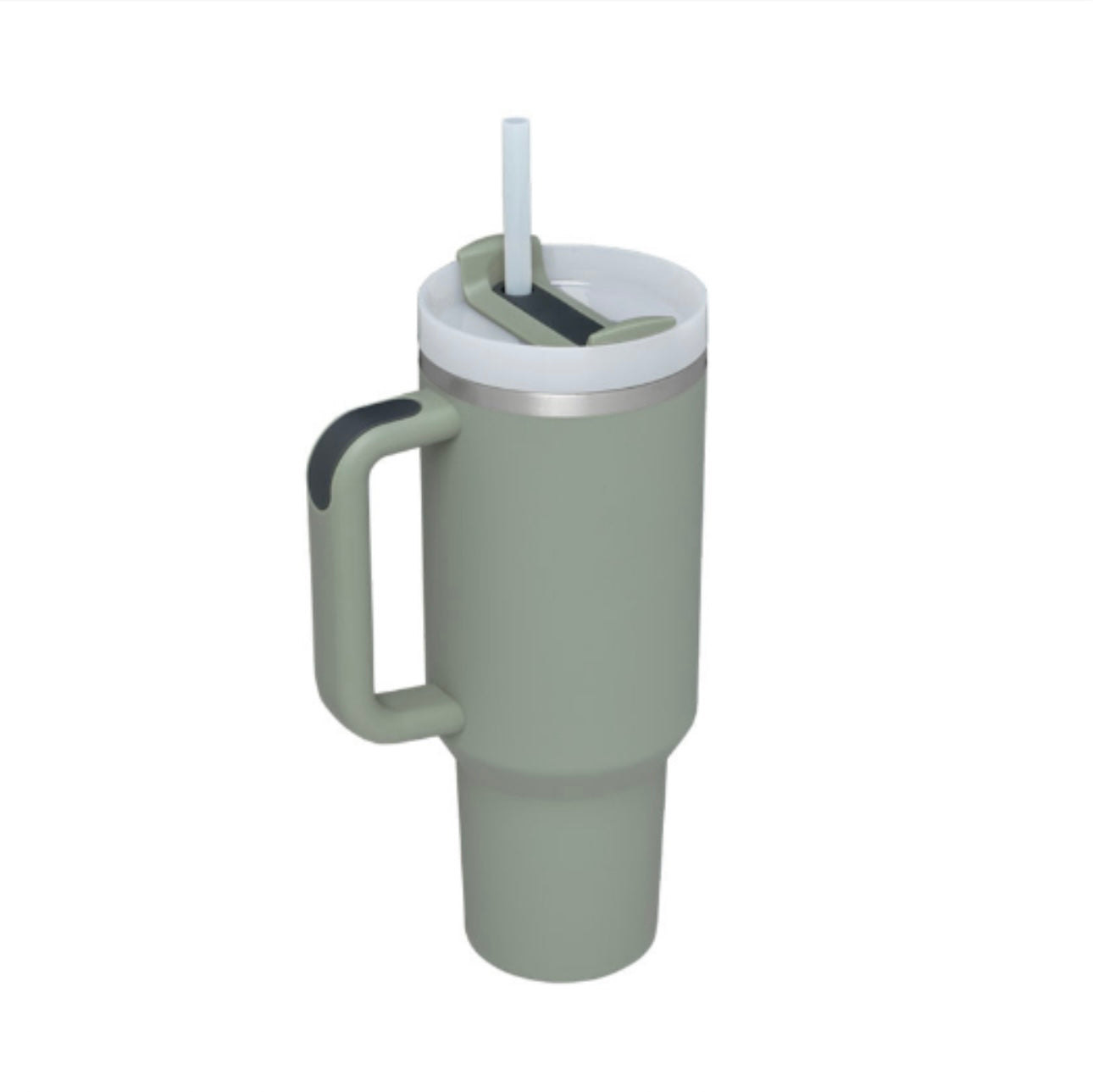 Large water bottle with straw