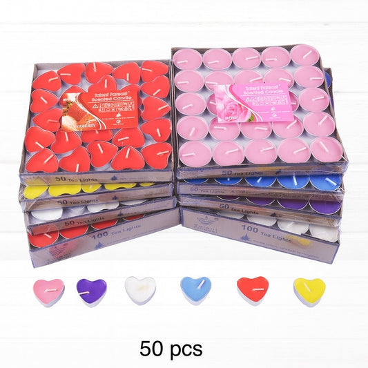Colorful candles heart shaped
