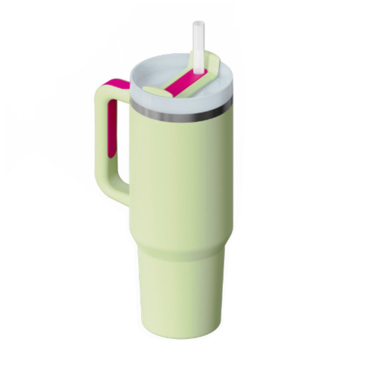 Large water bottle with straw