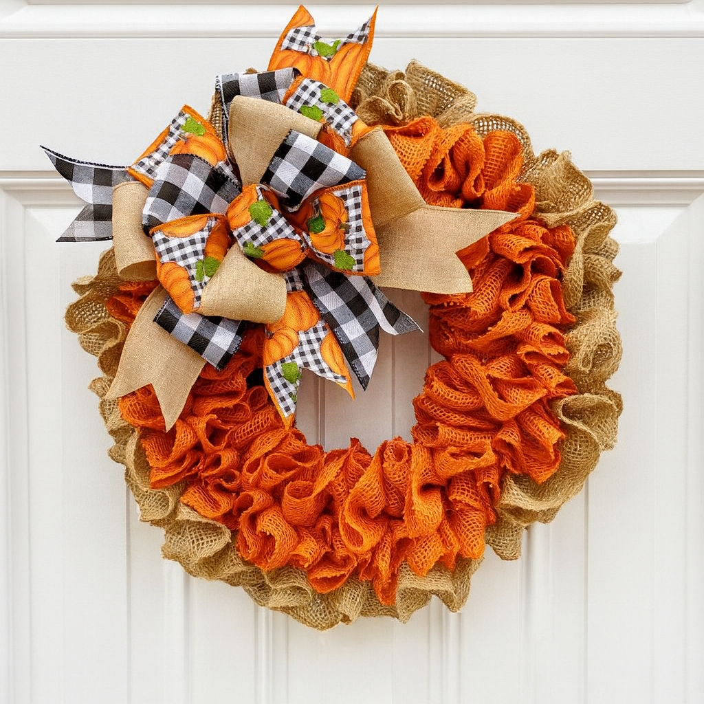 Handcrafted fall wreath