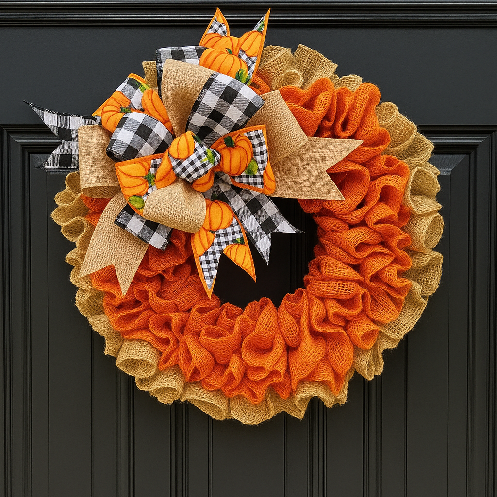 Handcrafted fall wreath