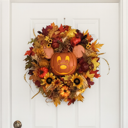 Mickey Mouse pumpkin wreath decoration handmade