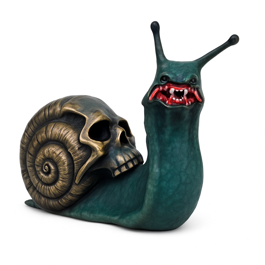 Halloween scary snail sculpture