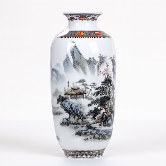 Hand painted Asian porcelain vase