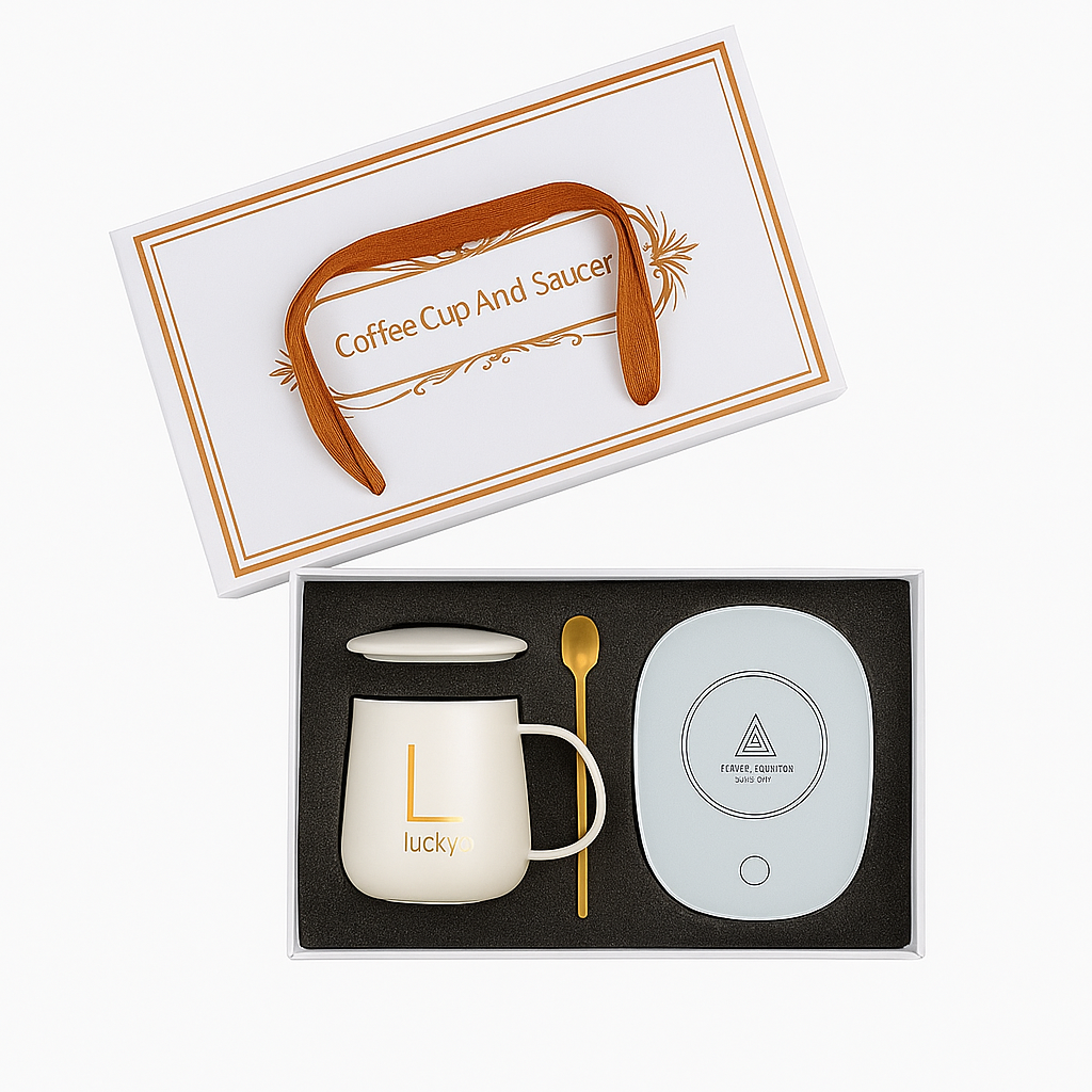 Coffee mug with warming saucer set