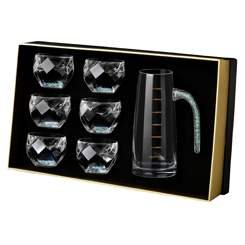 Luxury crystal whiskey decanter with glasses gift set