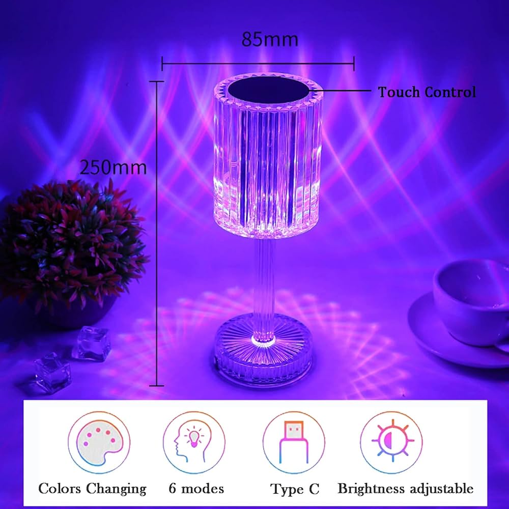 Table lamp crystal atmosphere