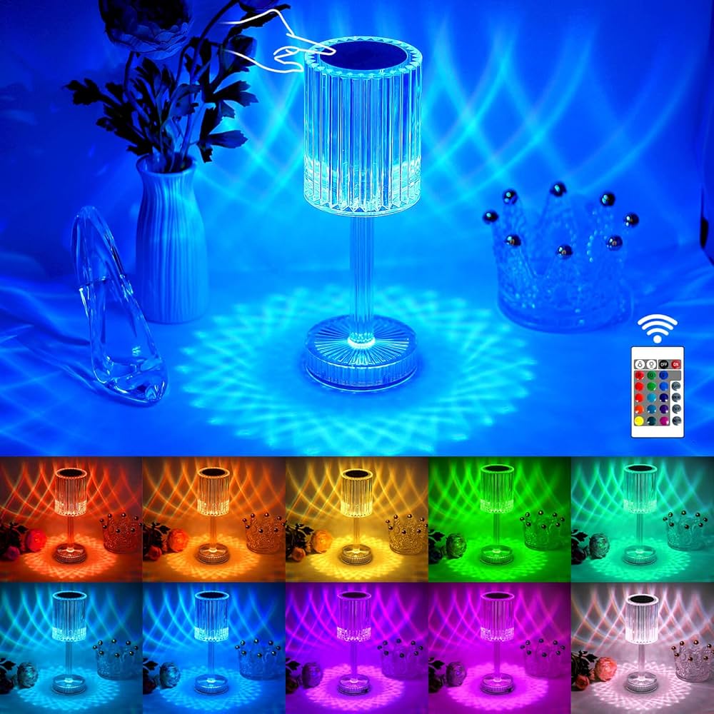 Table lamp crystal atmosphere