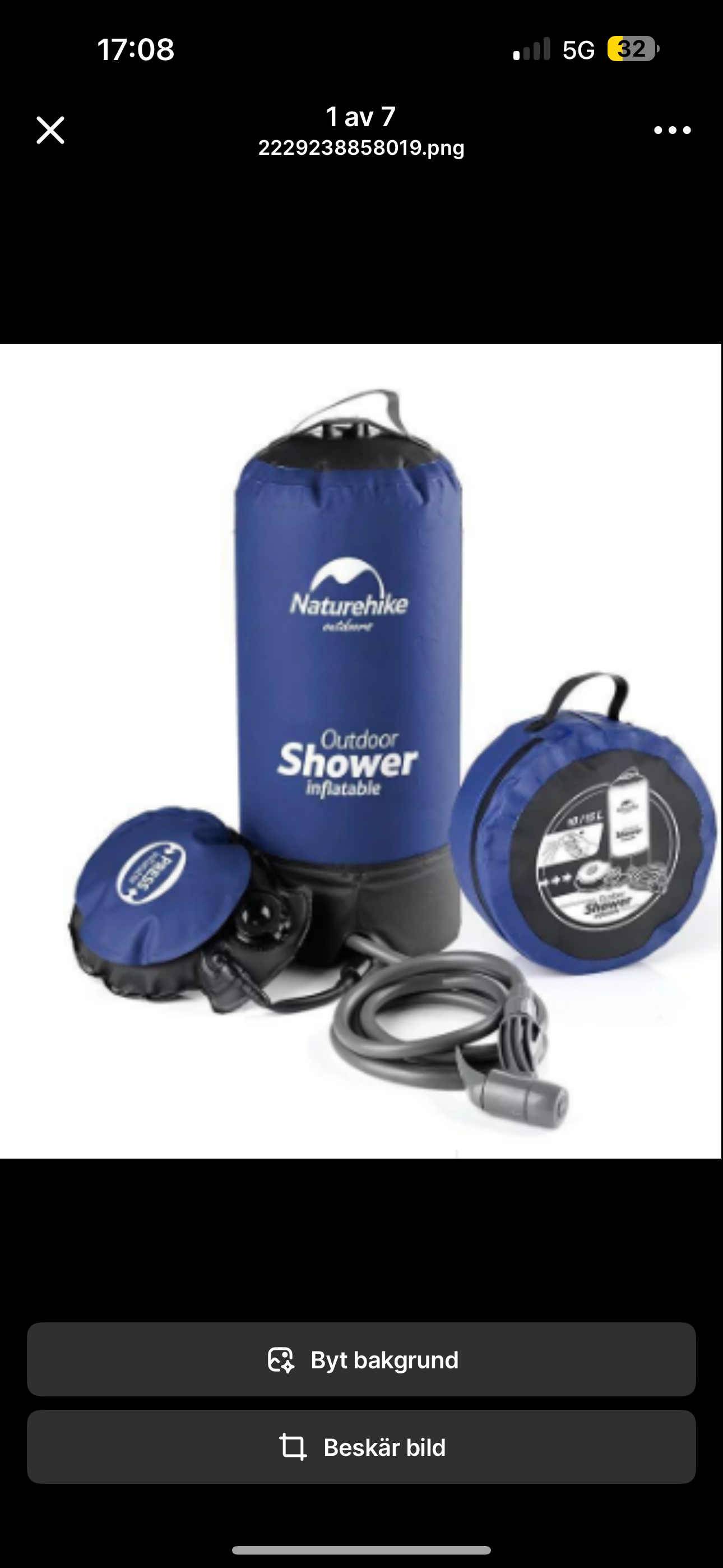 Camping folding shower