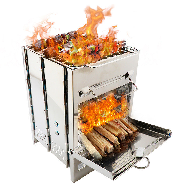 Camping folding wood stove
