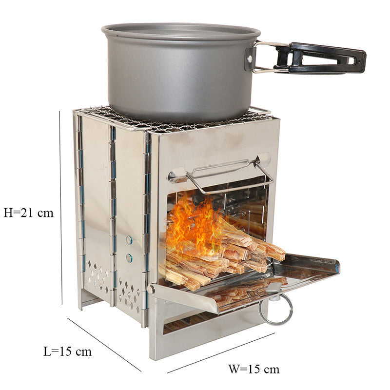 Camping folding wood stove