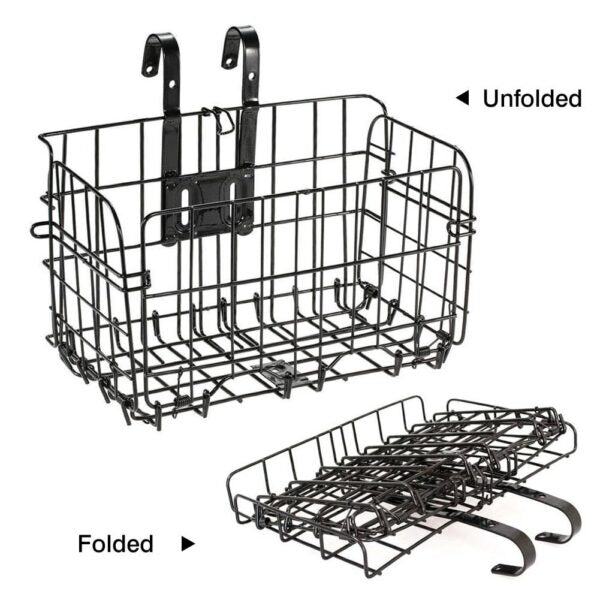 Folding basket for bicycle