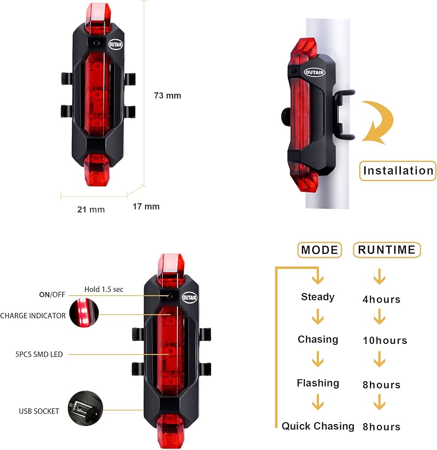 Fiets Fietslig LED Agterlig