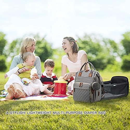 Backpack with folding baby bed
