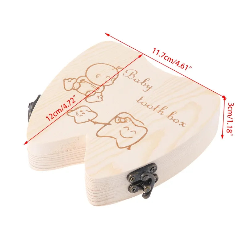 Wooden box for baby tooth