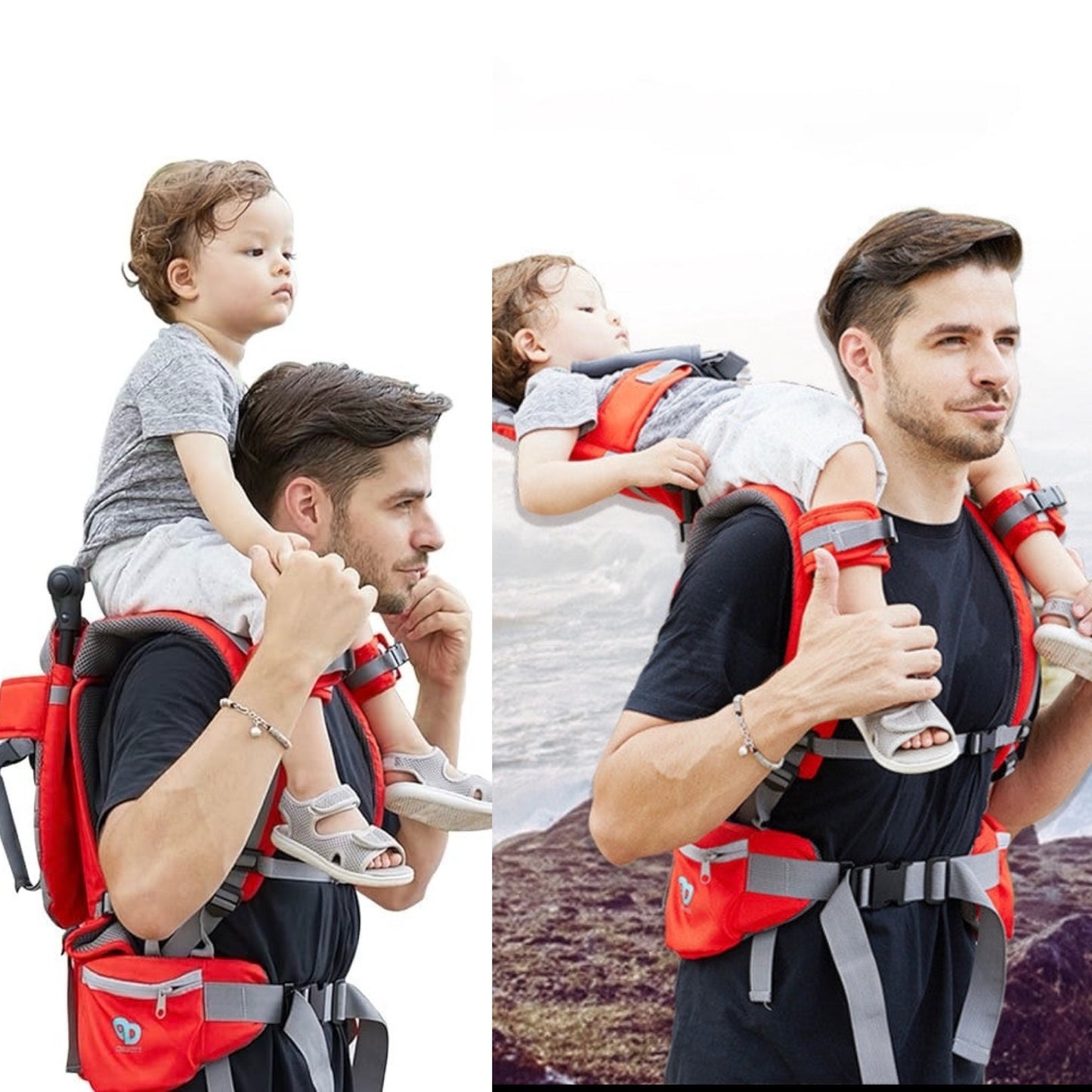 Hiking backpack with baby carrier