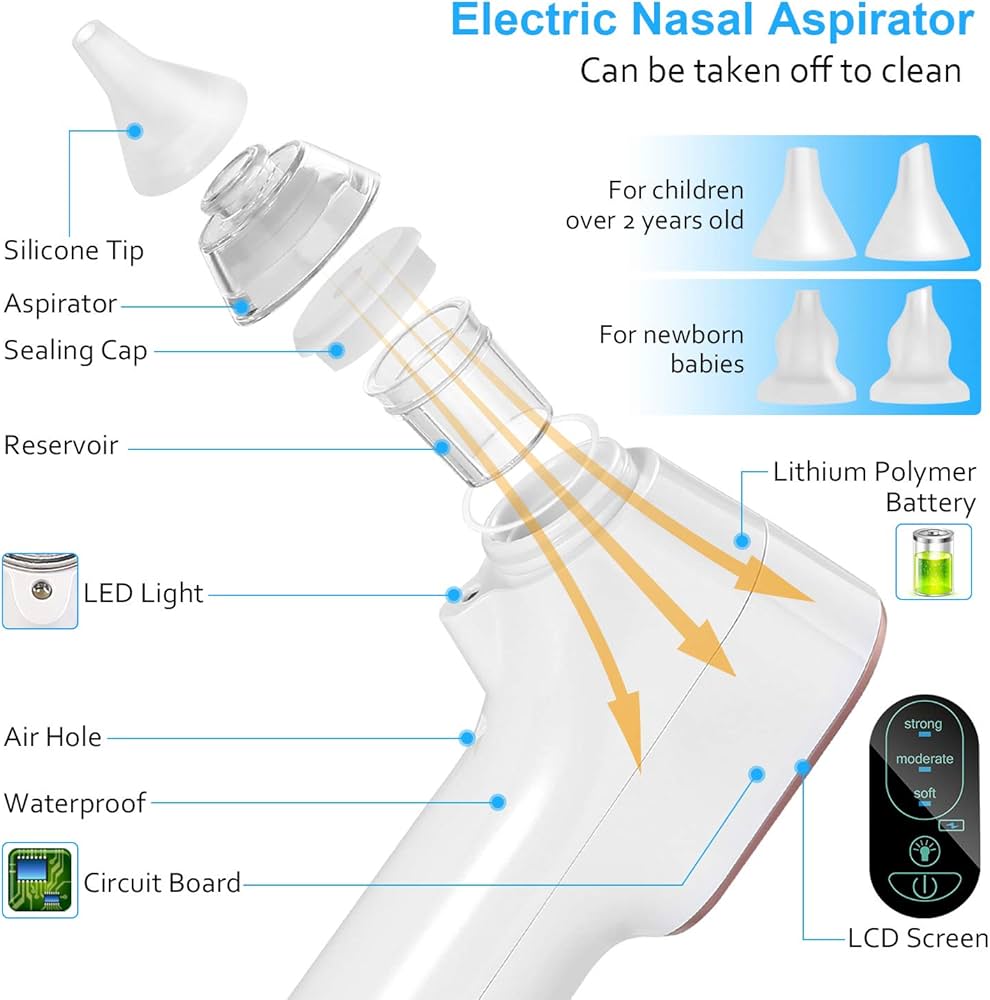 Electric nasal aspirator for baby