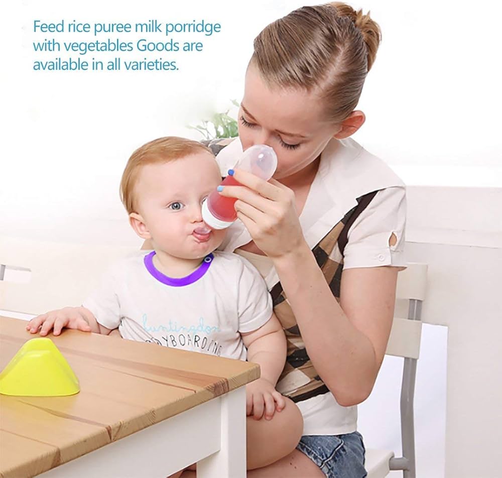 Baby bottle with spoon