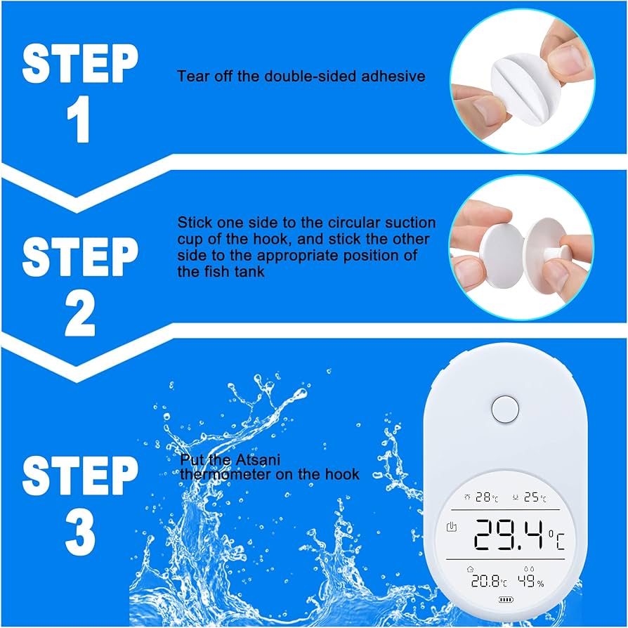 Digital thermometer for fish tank