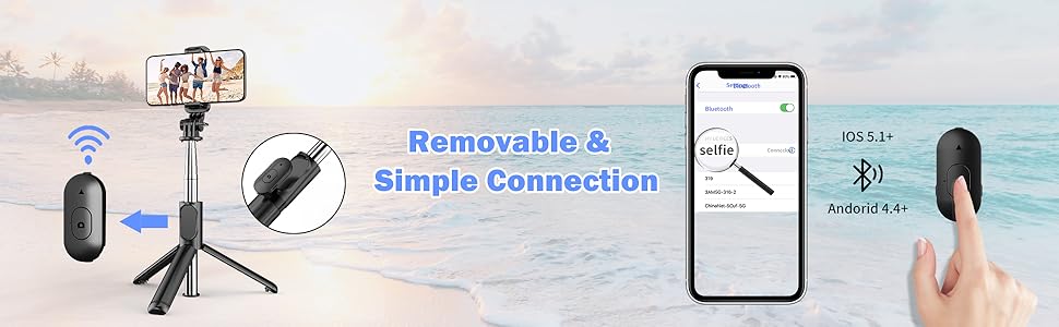 Selfie stick with remote