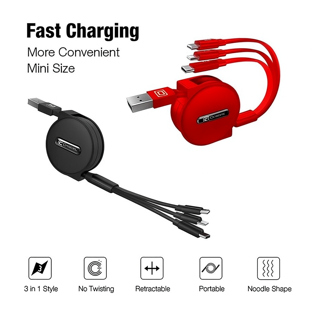 Retractable usb charging cables