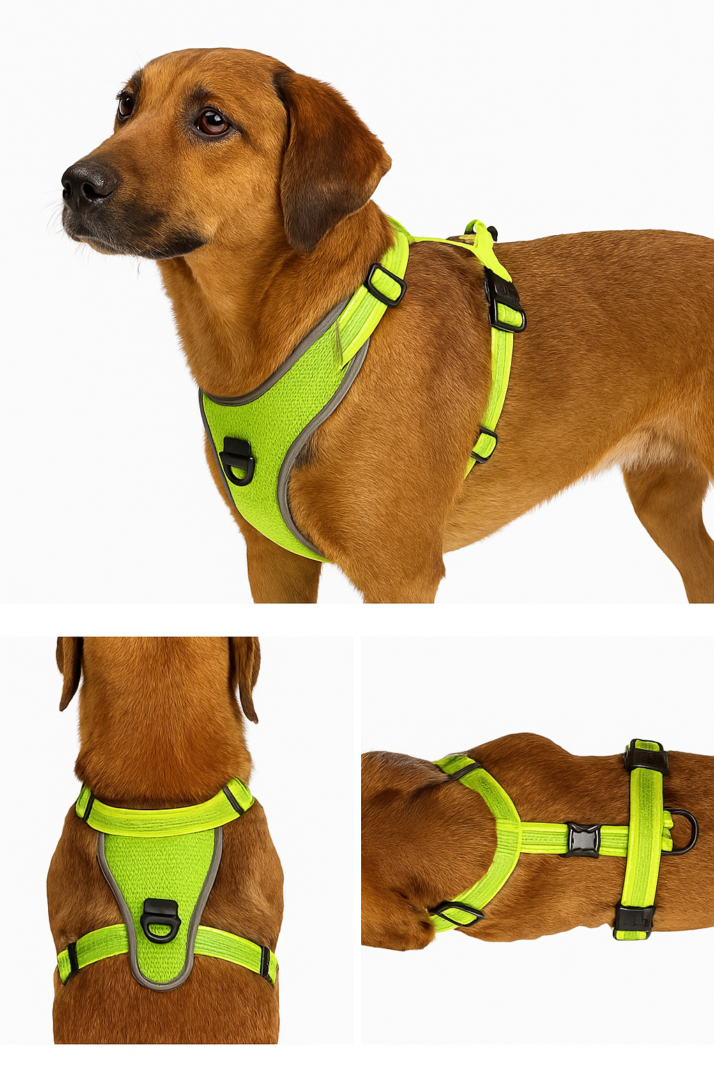Dog chest strap with reflex