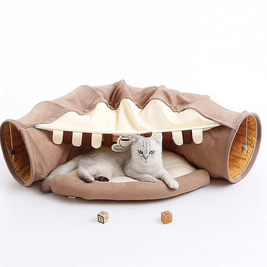 Cat tunnel bed for small cats