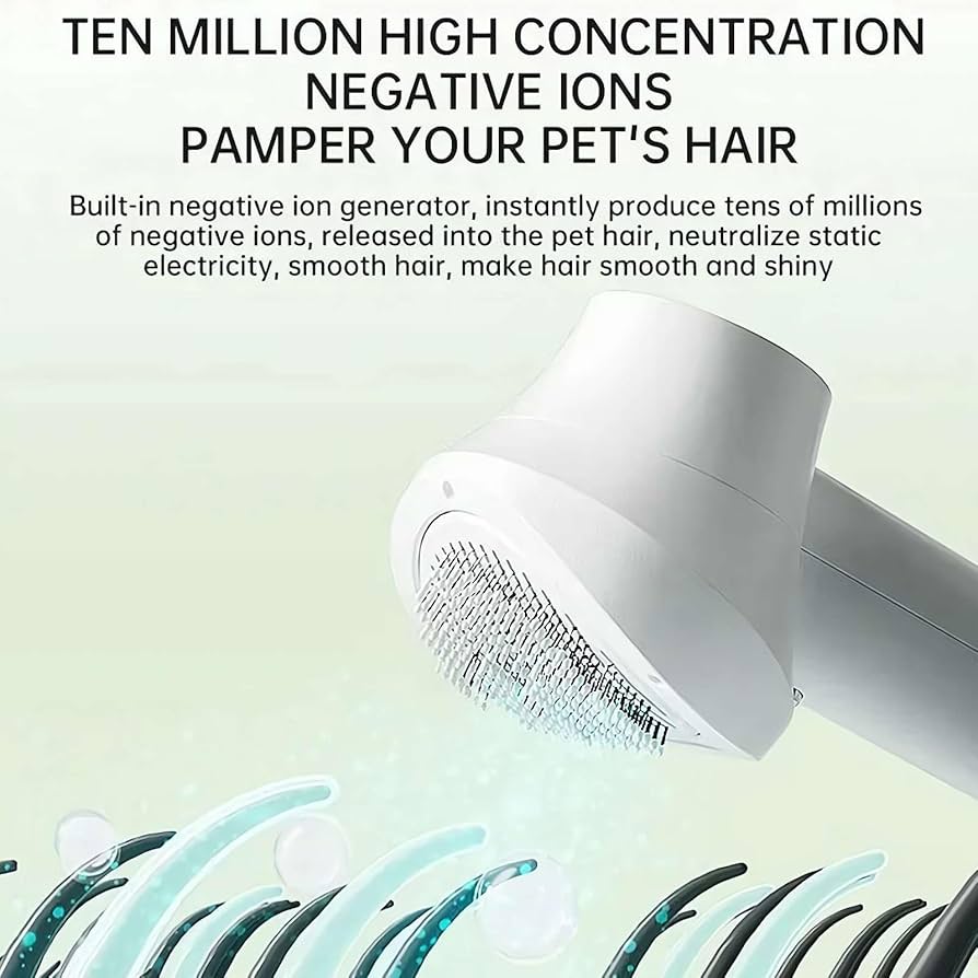 Hair dryer with comb for pets